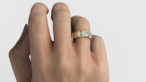 Anillo de Diamantes de Corte Ovalado de Oro de 18K de Lujo, Anillo de Media Eternidad para Aniversario, Anillo de Declaración, Joyería Fina - Product Image 6
