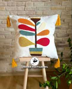 Funda de Cojín para Sofá Hecha a Mano con Algodón Indio de Lujo, Tejida y Acolchada, Fundas de Almohada para el Hogar, Ecológicas, Personalizadas, OEM, Venta al Por Mayor - Product Image 1