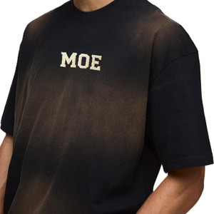 Camiseta de hombre con efecto lavado personalizado, corte regular, algodón, estilo urbano, logotipo bordado, venta al por mayor, OEM, a granel - Product Image 3