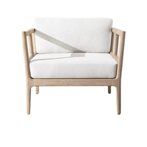 Sillón de Exterior Premium, Estructura de Madera de Teca Sólida, Asiento Profundo con Diseño Arquitectónico en Rejilla, Cojín Ecológico, Muebles Modernos para Hotel - Product Image 5