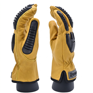Heavy Duty Cowhide Leather Work Gloves TPR Impact Resistant Mechanic Safety Gloves for Industrial Construction Work - Product Image 6