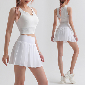 Conjunto de dos piezas para mujer con top corto sin mangas y falda pantalón, atuendo informal de verano a juego para uso diario, vacaciones, viajes y fin de semana - Product Image 5