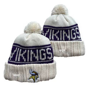 Gorro de Punto Personalizado 100% Acrílico con Logotipo Bordado Jacquard de Club Deportivo de Fútbol, Diseño de Personajes con Pompones - Product Image 2