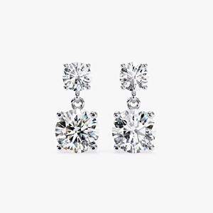 Boucles d'oreilles pendantes en diamant de laboratoire rond de 1,20 ct, or jaune 14 carats, élégantes, style bohème, pour mariage, fête, cadeau pour femme - Product Image 5
