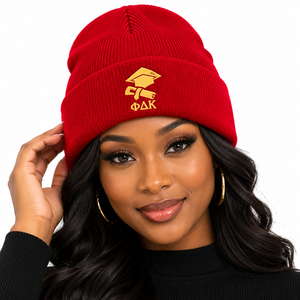 Gorro de Punto Cálido para Mujer PDK, Gorro Clásico de Invierno con Diseño Bordado, Tejido Suave y Elástico para Actividades al Aire Libre - Product Image 1