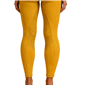 Leggings d'équitation jaune moutarde pour femmes, taille haute, collants d'entraînement équestre, pantalons d'équitation extensibles, vêtements de sport confortables - Product Image 4