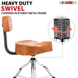 Adjustable <b>Motorcycle</b> Style Saddle Music Chair <b>Seat</b> Thick Padded Drum Throne <b>Backrest</b> for Adults DS CH BR REST Guitar Stool - Product Image 4