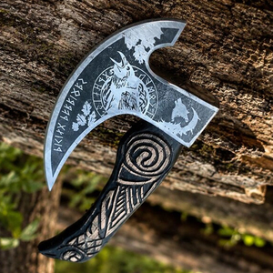 Cortador de Pizza Vikingo de Acero al Carbono Forjado a Mano, Diseño Medieval Auténtico, Ligero y Duradero - Product Image 2