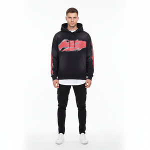 โรงงานผลิตเสื้อผ้า Ranzia จำหน่ายเสื้อฮู้ดซิปผู้ชายขายส่งจำนวนมาก เสื้อฮู้ดซิปผู้ชายผ้าฝ้ายปักลายแบบกำหนดเอง - Product Image 1