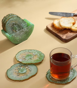 Wholesale Eco-Friendly Resin <b>Coasters</b> Modern Designs Blue/<b>White</b>/Gold Glitter <b>Coaster</b> Country Style Packaging Multi Shade <b>Coaster</b> - Product Image 5