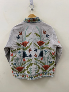 Veste d'hiver Boho vintage faite à la main avec broderie Suzani Vêtements d'extérieur unisexes Manteau en velours ethnique chic Design respirant - Product Image 3