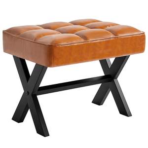 Tabouret et ottoman d'entrée en cuir moderne de luxe pour salon, banc à chaussures durable au design européen classique - Product Image 5