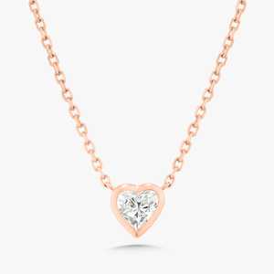 Heart Lab Grown Diamond Pendant Necklaces Wholesale 14k 18k Solid Gold Adjustable Bezel Set Dainty Solitaire <b>Choker</b> Manufacturer - Product Image 5