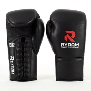Gants de boxe noirs en PU 10oz, gants de sparring MMA respirants, gants d'entraînement à doigts entiers, sangle de poignet réglable - Product Image 1