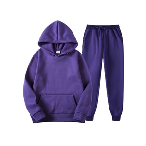 Ensemble de survêtement pour hommes en gros, collection automne, 2 pièces : hauts en molleton à manches longues et pantalons, couleur unie, pull décontracté à capuche - Product Image 4