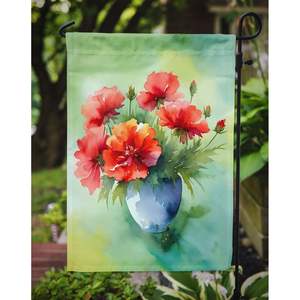 Ohio Scarlet Oeillets Aquarelle Jardin Drapeau Multicolore Boîte Aux Lettres Décoratif Cour Drapeau Bannière Patio Illustration pour Lits De Fleurs - Product Image 3