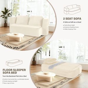 Divano Letto Convertibile Scott in Tessuto, Misura Queen, Modulare, Divanetto, Divano Cloud Senza Struttura per Estensione - Product Image 5