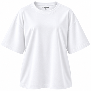 T-shirt oversize personnalisé pour femme avec logo, en coton épais, manches courtes, coupe décontractée, épaules tombantes, couleur unie - Product Image 6