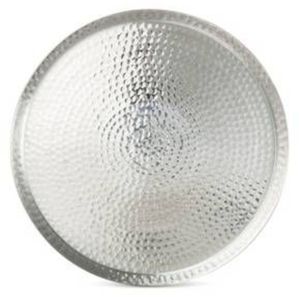 Ensemble de plateaux de service ronds en métal, finition polie faite à la main, design moderne pour la salle à manger et la décoration - Product Image 1