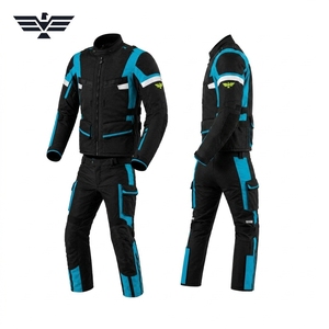 Traje de Motocicleta para Hombre, Cordura, Negro y Azul, Manga Larga, Resistente al Viento, Secado Rápido, Transpirable, para Todas las Estaciones, Ropa de Carreras de Aventura - Product Image 2
