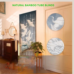 Art Deco Bamboo Beaded Wall Hanging Curtains Handmade Eco-Friendly Indoor Use for Living Rooms Hotels Custom Printing Available - Product Image 1
