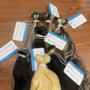 Extensiones de cabello de trama multicolor, las más vendidas, cabello liso natural, listas para enviar, cabello humano vietnamita. - Product Image 3
