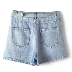 Zipper <b>Fly</b> Lady Casual wear Denim Shorts Personalized ODM service low MOQ Women Short <b>Jeans</b> Knee Length Shorts denim for Women - Product Image 4