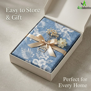 King Size Dark Blue Floral Bedsheet <b>Set</b> | Soft Cotton <b>Bedding</b> <b>Set</b> Pillow Covers Breathable & Lightweight Premium Bedroom Decor - Product Image 2