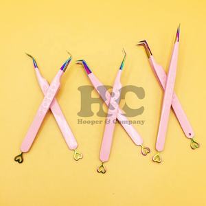 New Arrivals Professional Eyelash Extension Tweezers Set Hot Sale Heart Design Stainless Steel Durable Tweezers Custom Logo - Product Image 3