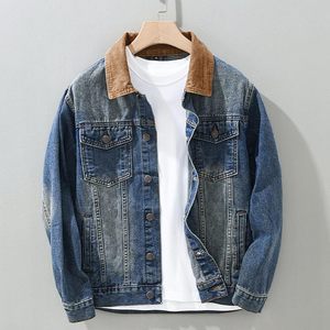 Men's Denim Jacket Casual Button Front Solid Color Regular Fit Stonewashed Autumn Winter 100% Cotton Washable - Product Image 6