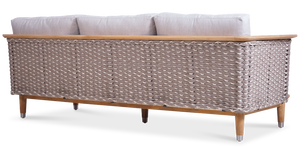 Ensemble de canapés d'extérieur en teck de qualité supérieure avec structure en corde tressée et coussins – Mobilier de salon de jardin - Product Image 5