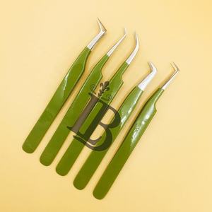 Pinces de haute qualité pour extensions de cils, pinces pour cils en vison, pinces FAN, manche lisse, logo sur les cils, offre MOQ - Product Image 2