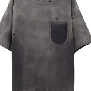 Camiseta Ringer Extra Grande de Punto Grueso con Logotipo Estampado, 100% Algodón Ecológico Anti-UV para Hombre - Product Image 6