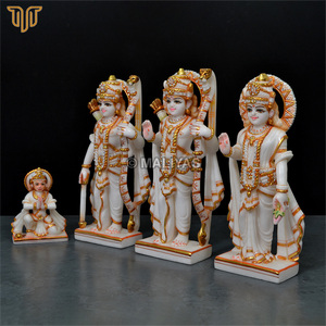 Marble Ram Darbar Statue 12 Inch | Ram Sita Lakshman Hanuman Idol | White Marble Ram Darbar | MALIYAS Jaipur - Product Image 5