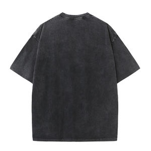 T-shirts noirs de haute qualité pour hommes et femmes, t-shirt noir oversize délavé à l'acide, impression peinture, prix bas - Product Image 2