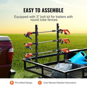 Supporto da parete per attrezzi da giardino a 3 posti con serratura a combinazione in lega di zinco, per decespugliatori e attrezzi da taglio, montaggio su rimorchio - Product Image 2