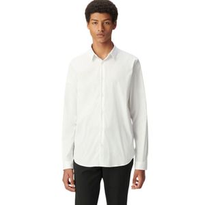 <b>Mens</b> <b>White</b> <b>Long</b> <b>Sleeve</b> Button Up <b>Shirt</b> Classic Collar Regular Fit Minimalist Casual Business <b>Shirt</b> Premium Woven Fabric Custom - Product Image 2