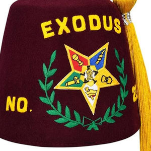 Gorro Fez de los Caballeros Templarios en Lana Negra con Pedrería, Regalia Masónica, Opción de Servicio OEM, Gorro Fez Personalizado de Alta Calidad, Venta Caliente - Product Image 5