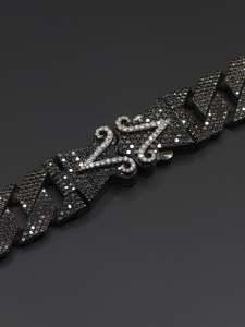 Pulsera de eslabones cubanos de 16 mm con diamantes negros cultivados en laboratorio, collar de plata de ley 925 con incrustaciones, joyería de lujo para hombre, estilo hip hop, venta al por mayor - Product Image 3