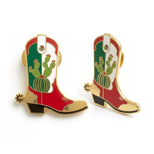 Pins de metal personalizados con diseño de botas de vaquero esmaltadas para regalos de recuerdo turístico de Texas City Country - Product Image 4