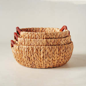 Multifunctional Luxury Handcrafted Eco-Friendly Water Hyacinth Laundry Basket Sustainable Durable Nesting Storage Baskets Home - Product Image 5