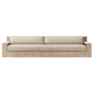 Sofá de Patio de Madera de Teca Sólida de Alta Gama, Sofá Moderno para Exteriores, Resistente a la Intemperie, Cómodo, Muebles para Jardín y Resort - Product Image 6