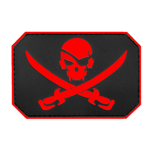 Parche Circular de PVC Negro con Diseño de Huesos Cruzados Blancos, Estilo Impreso en 3D, Insignia con Gancho y Bucle, Logotipo de Marca Personalizado de Silicona - Product Image 4
