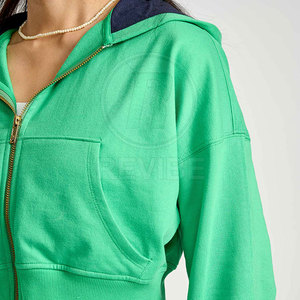 Sudaderas con Capucha Cortas de Invierno para Mujer, Cómodas, con Cierre, Impresión Personalizada, Tejido 100% Algodón Transpirable, Tacto Suave - Product Image 6