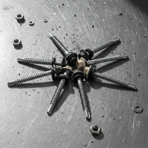 Vis autoperceuses à tête hexagonale en acier au carbone classe 4.8 et 6.8, finition galvanisée/zinc, filetage grossier, en pouces - Product Image 1