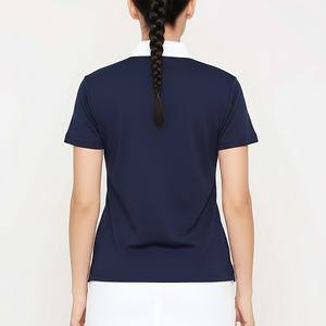 เสื้อโปโลปักโลโก้ตามสั่ง สำหรับฤดูร้อน สีสันตัดกัน น้ำหนักเบา สำหรับผู้หญิง ผ้าฝ้ายผสมโพลีเอสเตอร์ แขนสั้น เสื้อยืดโปโลสำหรับตีกอล์ฟ - Product Image 6