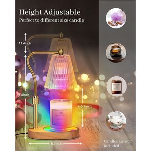 Lámpara Calentadora de Velas Eléctrica con 7 Colores LED Cambiantes, Temporizador, Regulador de Intensidad y Altura Ajustable para Uso Doméstico - Product Image 2