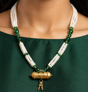 Conjunto de Collar con Colgante Dholna Chapado en Oro Estilo Vintage, Joyería Étnica Punjabi para Novias, Bodas y Fiestas, Venta al Por Mayor - Product Image 2