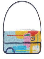 Nouvel Arrivage Pochette Femme Broderie Motif Poisson Perles et Grains Personnalisable Couleur & Taille