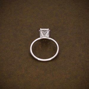 Halo <b>Emerald</b> Cut Lab Grown Diamond Engagement <b>Ring</b> | 2.10 CTW IGI Certified Diamonds | Solitaire <b>Ring</b> with Halo | Wedding Gift f - Product Image 4